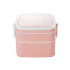 Double-layer portable lunch box with lid bento box