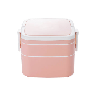 Double-layer portable lunch box with lid bento box