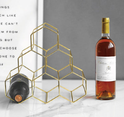 Geometric Wine Rack Metal Bar Wine Display