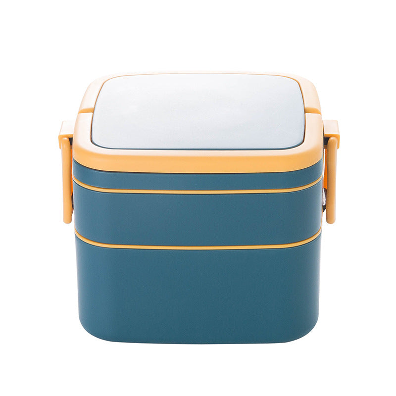 Double-layer portable lunch box with lid bento box