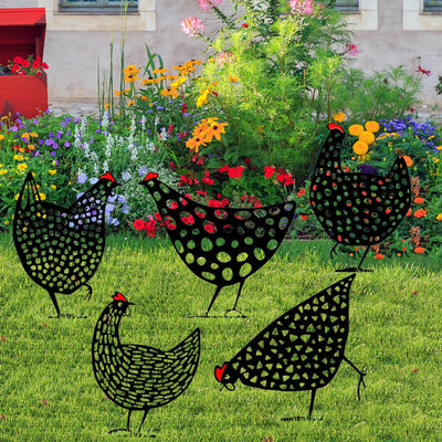 Chicken Yard Art Outdoor Garden Backyard Gazon Stakes Hen Yard Decor