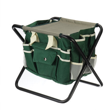 Folding Kneeler Seat with Detachable Storage Organizer Tool Tote Bag