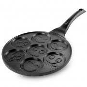 MegaChef Happy Face Emoji 10.5 Inch Nonstick Pancake Maker Pan with Cool Touch Handle