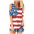 American Flag Cold Shoulder Short Sleeve Tops